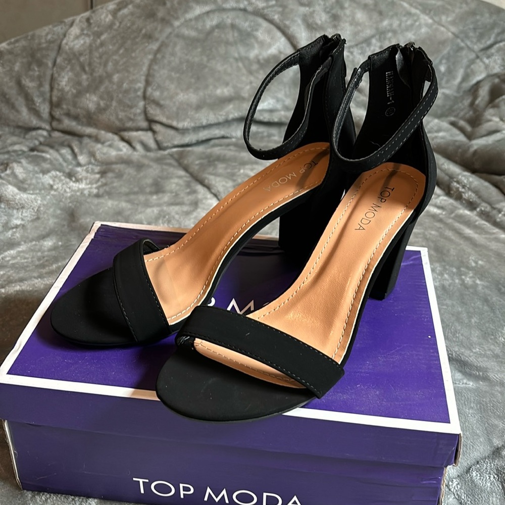 Black suede heels (platforms)